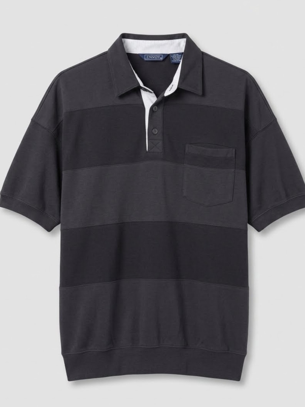 Men's vintage Envoy Short-Sleeve Polo Shirt in Black